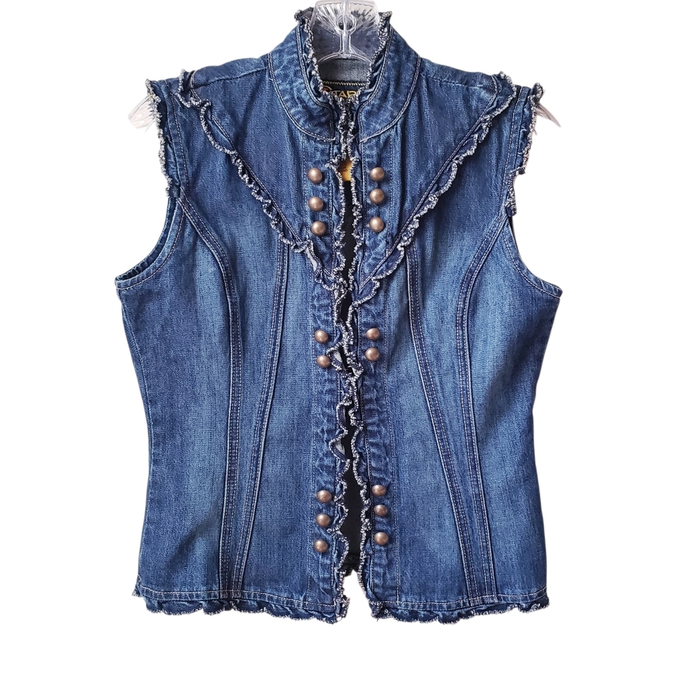 Vintage Y2K Star Jeans Denim Vest